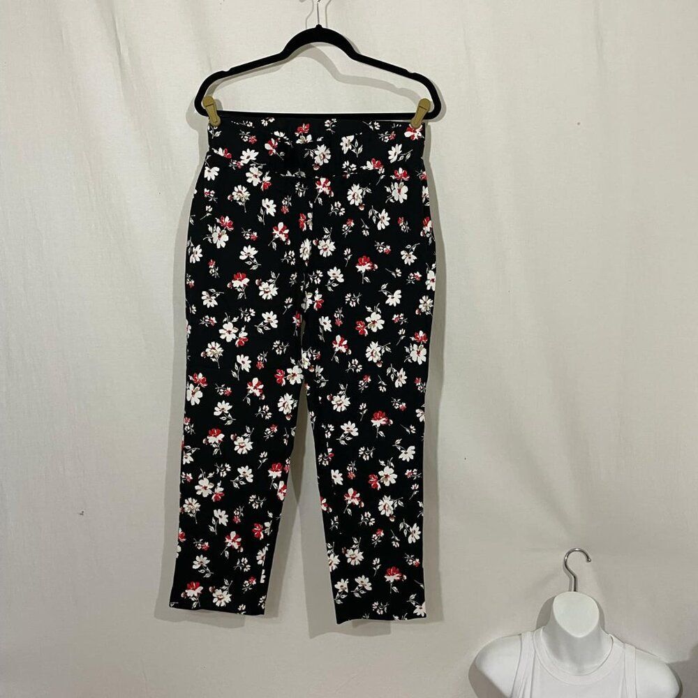 Jessica London Stretch Floral Wide Leg Pants